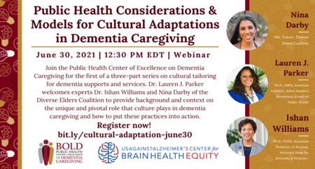 The BOLD Public Health Center of Excellence on Dementia Caregiving Presents resized