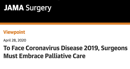 JAMA Surgery Viewpoint: To Face Coronavirus Disease 2019, Surgeons Must Embrace Palliative Care