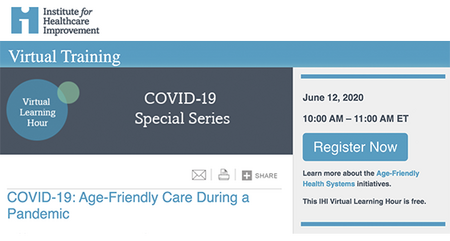 IHI Webinar: COVID-19 - Age-Friendly Care During a Pandemic