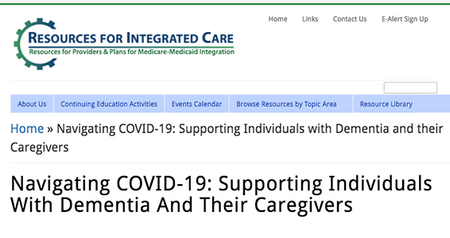 RIC Webinar: Navigating COVID-19 - Supporting Individuals With Dementia And Their Caregivers