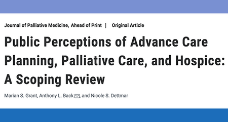 Article: Public Perceptions of Advance Care Planning, Palliative Care, and Hospice - A Scoping Review