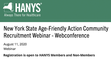 HANYS Webinar: New York State Age-Friendly Action Community Recruitment ...