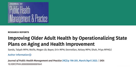 Paper Improving Older Adult Health by Operationalizing State Plans on Aging and Health Improvement JAHF in the News