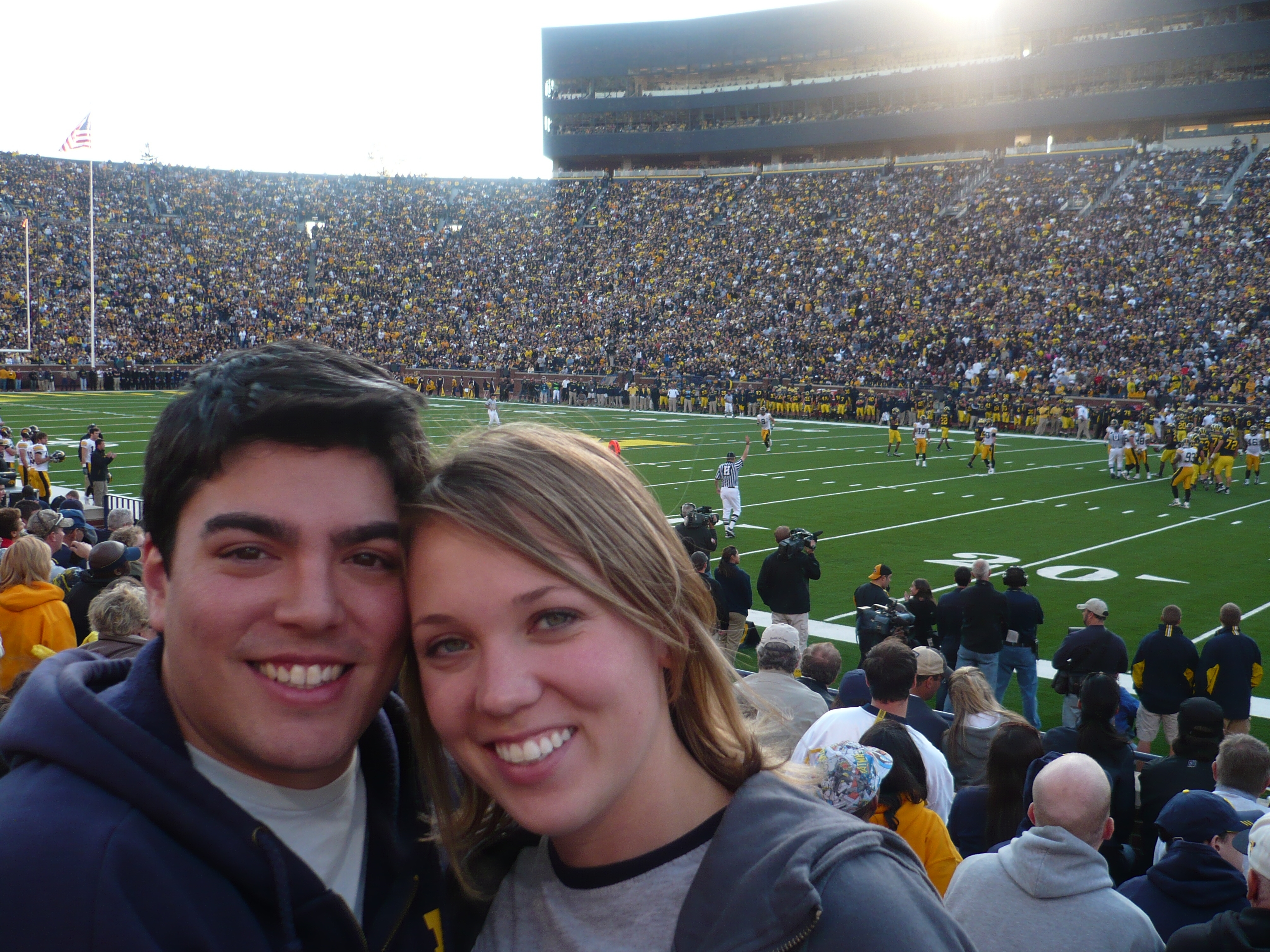 Micheal and Alyssa at University of Michigan Homecoming