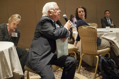 Hartford Foundation Board of Trustees Chairman Norman Volk takes part in one of the workshops.