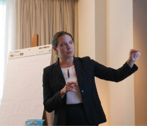 Brynn Bowman, director of education for CPAC, makes a point during the convening.